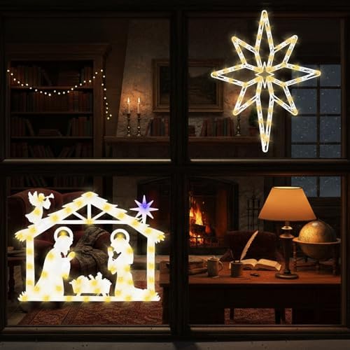 TRWYMZ 17" Christmas Window Silhouette Lights Decorations by TRWYMZ