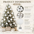 Lunmon 64 Pcs White Christmas Ball Ornaments Modern Xmas Tree Decorations - Image 4