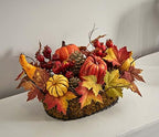 Nearly Natural Pumpkin, Gourd, Berry and Maple Leaf Artificial Arrangement 17 in. W x 12 in. D x 9 in. H - Image 5