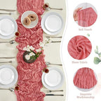 12 Pack Rose Cheesecloth Table Runner 35×120Inch Fall Boho Gauze Home Decor - Image 3