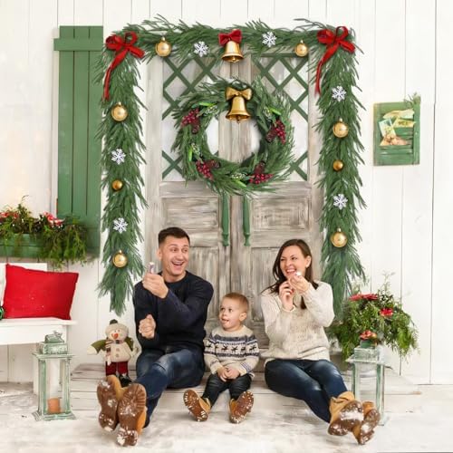 9FT Christmas Norfolk Pine Garland, Artificial Pine Needles Winter Garlands Faux Greenery Fake Garland for Holiday Fireplace,Table, Window, Stairs, Mante, Indoor Outdoor Decor (1 Pack, 9 FT) - Image 6