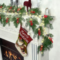 2025 New 6.56FT Christmas Garland Lights with 96 LED 8 Flash Modes Battery Operated Cypress Garland with Timer Lighted Xmas Pine Garland Christmas Decor for Mantle Fireplace Table Stairs Holiday by HamiFinee