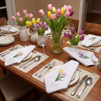 HunnmingRe 12 Pcs Spring Floral Cloth Napkins 100% Cotton, 17x17inch - Image 5