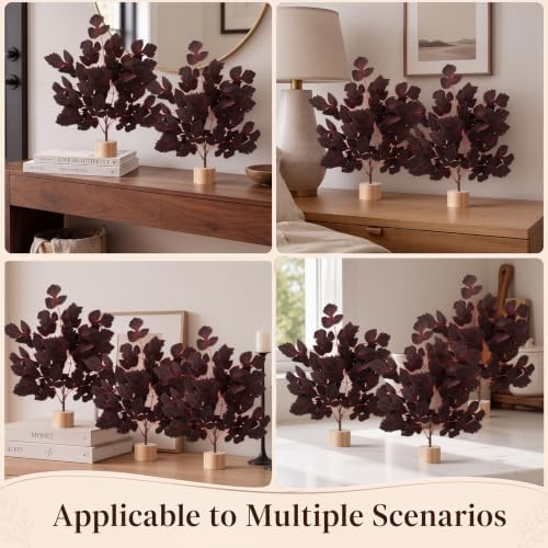 Soulchen 6 Pcs Artificial Cimicifuga Tree 12'' Mini Tabletop Fall Tree - Image 3