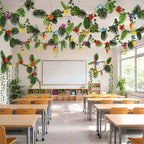 77PCS Tropical Jungle Decor Kit for Luau, Safari & Baby Shower - Image 4