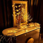 Hairui Lighted Garland Snow Flocked with Timer 6FT 48 LED Battery Operated Pre-lit Twig Vine Firepalce Mantle Table Winter Christmas Decoration Indoor Outdoor - Image 5