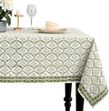 CPC Fern Regal Block Print 100% Cotton Rectangle Tablecloth 54x54 Inch by COTTONPRINTCLUB