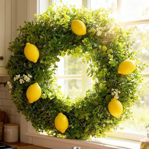 Hiptree 18 Inch Boxwood Wreath for Front Door,Greenery All Year Round - Image 6