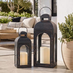 NEEDOMO Lanterns Decorative Indoor,Set of 2 Outdoor Lanterns for Porch, 20" Metal Frame Candle Holders Hanging Lights,with Glass, Spring, Fall, Christmas by NEEDOMO-LightUpYourSpace