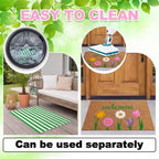 Moucuny 2 Pcs Spring Doormat Outdoor, Flower Theme, Non-Slip - Image 5