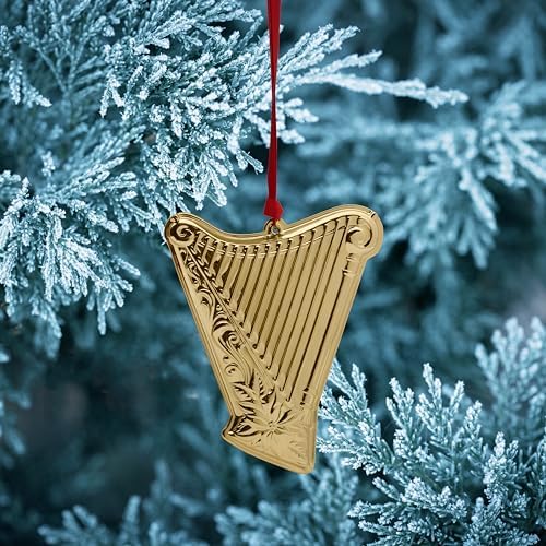 Wallace Gold-Plated Harp Instrument Ornament 3rd Edition - Annual Collectible Holiday Tree Decoration, Handcrafted in USA, Comes in Gift Box with Velvet Pouch and Ribbon - Image 3