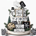 14 Pcs Halloween Tiered Tray Decor Set, Gnome Wood Table Signs (Stylish) by Unknown