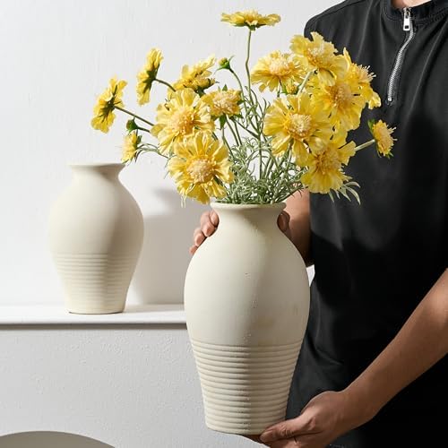 Ceramic Flower Vase Home Decor,11inches Large Farmhouse Table Vases - Image 4