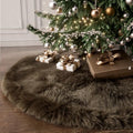 iMucci 30inch Christmas Tree Skirt Thick Wool Fur Brown Tree Skirt Small Tree Skirts Brown Trees Skirt Holiday Party Decoration by InnovativeDanceMovementsUniqueComfortableDancewearConfidentlgnitedreams