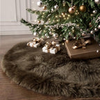 iMucci 30inch Christmas Tree Skirt Thick Wool Fur Brown Tree Skirt Small Tree Skirts Brown Trees Skirt Holiday Party Decoration by InnovativeDanceMovementsUniqueComfortableDancewearConfidentlgnitedreams