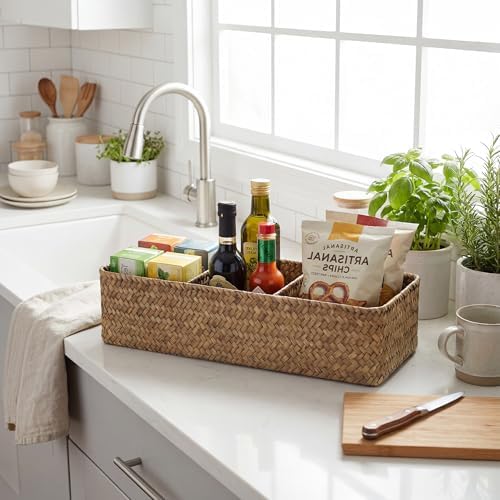 StorageWorks Toilet Paper Basket with Lid, Back of Toilet Baskets, Seagrass - Image 7