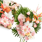 Ling's moment Artificial Pink Wedding Flowers Box, Sorbet Tropical, Deluxe by LingsMoment