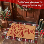 Tinideya 2 Pcs Christmas Layered Doormat Set, Holiday Front Door Mats - Image 4