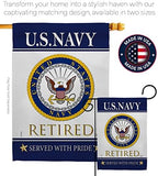 US Navy Retired Garden Flag - Set with Stand Armed Forces USN Seabee United State American Military Veteran Retire Official - House Banner Small Yard Gift Double-Sided Made in USA 13 X 18.5 - Image 4