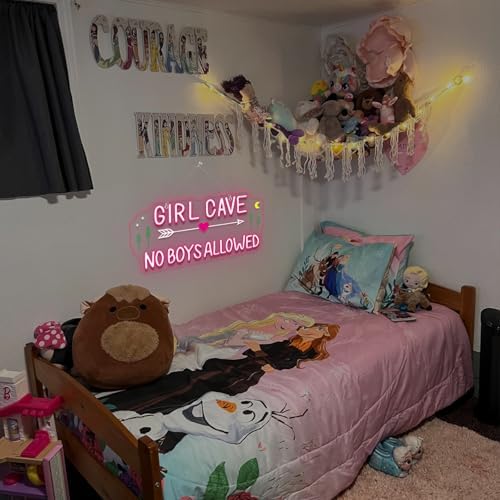 Women Lounge Neon Sign Girl Cave No Boys Allowed Pink Neon Signs - Image 3