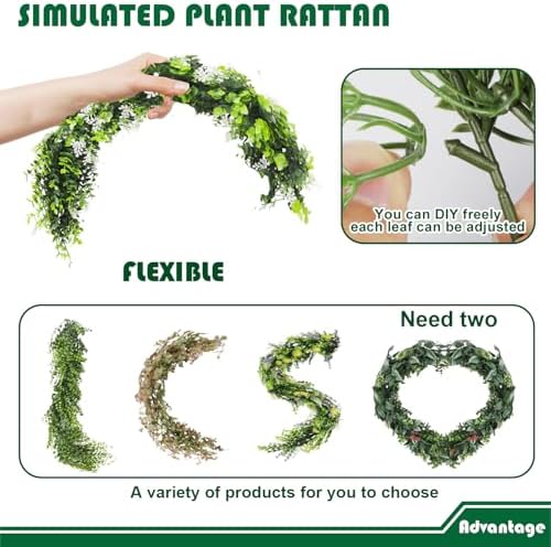 Fake Hanging Plants 23Pc-20 Artificial Ivy Vines, UV Resistant Greenery Ivy Leaves Garland with Flowers for Wedding Outdoor Decoration Home Indoor Wall Décor - Image 6