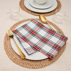 Blue Needles Gingham Buffalo Plaid Cotton Dinner Napkins Set of 12-18"x18" - Image 2