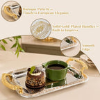 3 Pcs Silver Serving Trays with Handles - Image 5