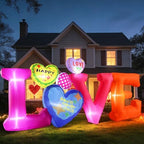 8.2FT Long Valentines Day Inflatables Outdoor Decorations - Blow up Valentine's Day Love Letters Yard Decor, Built-in LED Lights Romantic Holiday Decoration for Wedding Lawn Garden Party by inflatablesoutdoordecoration