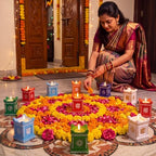 Conelist 6 Pcs Diwali Candles Tulsi Wax Diya Indian Gift Set Diwali Decor - Image 2