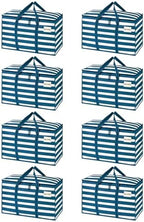 VENO 8 Pack Heavy Duty Moving Bags, Extra Large Storage Bags with Reinforced Handles & Strong Zippers, Foldable & Reusable Moving Box Alternative for Clothes & Dorm Storage by Veno