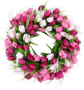 U'Artlines 20 Inch Tulip Wreath for Front Door, Spring Summer Silk Wreath by UArtlines