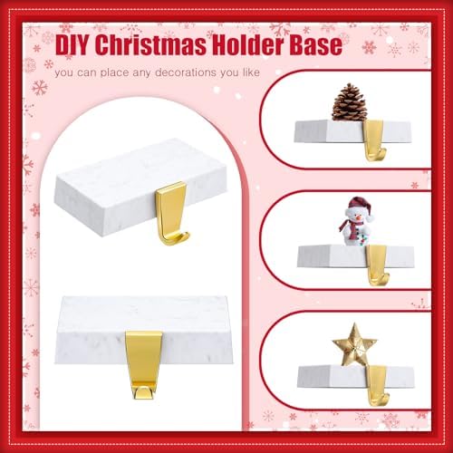 Zhengmy 6 Pcs Marble Color Christmas Stocking Hangers for Mantel - Image 4