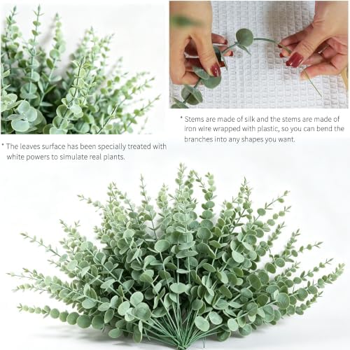 130PC Faux Eucalyptus Stems Silver Dollar Eucalyptus Stems Wedding Decor - Image 3