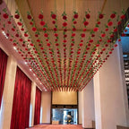 Lyrow 120 Pack Red Roses Artificial Flowers Bulk Hanging Floating Garland Fake Red Rose Vine for Ceiling Decoration Wedding Anniversary Bridal Bouquet DIY Floral Arrangement Proposal Romantic Decor - Image 6