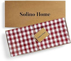 Solino Home 100% Pure Linen Table Runner Burgundy, Gingham Check 14 x 48 in - Image 6