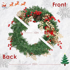 Christmas Wreaths for Front Door Decor Flower, 22" Winter - Image 2