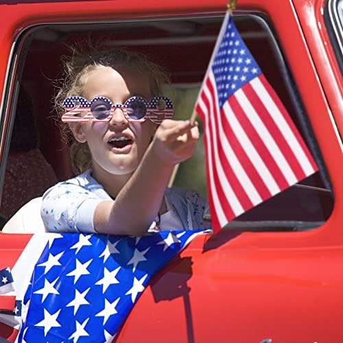 Tegeme 380 Pack Bulk Small American Flags on Stick, Wooden Pole Spear Tip - Image 6