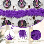 N&T NIETING Christmas Garland Norfolk Pine Garland Real Touch Artificial Christmas Purple Xmas Garland for Mantle, Table Holiday Fireplace Staircase Indoor Outdoor Christmas Decorations (9 FT) - Image 3