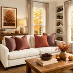 MIULEE Linen Fringe Decorative Fall Throw Pillow Covers Burnt Orange 18x18 - Image 4
