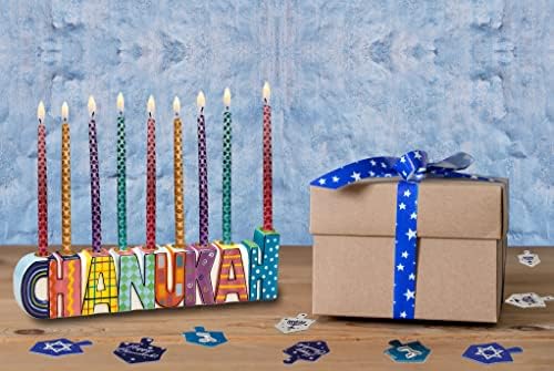 Rite Lite Chanukah Multicolor Menorah - Hand Painted Ceramic Colorful Menorah Whimsical Designs Kids for Hanukkah Gifts Jewish Holiday Party Favors Festival of Lights - Image 4