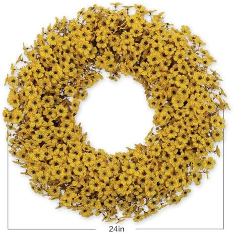 24 Inch Fall Wreaths for Front Door, Autumn Floral Outdoor Wreath - Image 7
