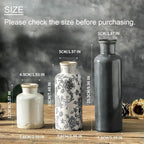Ceramic Vintage Vase Set of 3, Vintage Flower Vases Home Decor Chinoiserie Decorative Retro Floral Vase Rustic Farmhouse Decor for Table Bookshelf Mantel Kitchen Living Room Office - Gray - Image 2