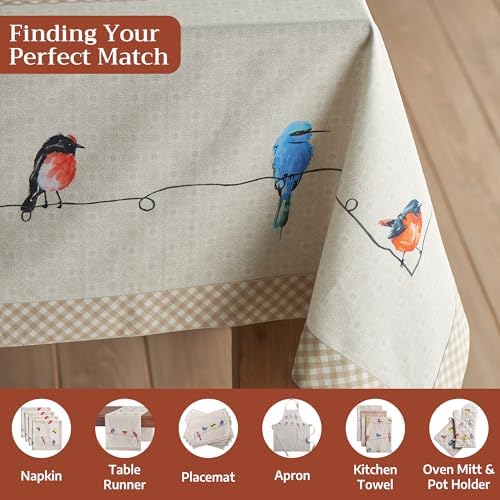 Maison d' Hermine Table Cloth Rectangle Table Reusable 100% Cotton 70"x108" - Image 4