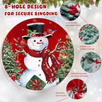 WovWeave 6 x 13 Ft Snowman Garage Door Cover, Red Christmas Forest - Image 3