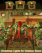 Red Green Christmas Lights Outdoor Total 710FT 1800 LED,Extra Long String Waterproof, Timer & Memory, 8 Modes Dimmable Plug in Fairy for Outside Tree Holiday Party Wedding Decor - Image 2
