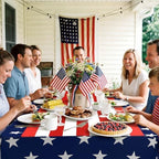 Frienda 2 Pcs Veterans Day Tablecloth 6ft Patriotic Stretch Table Covers - Image 4