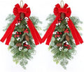 2 PCS 24" Artificial Christmas Teardrop Swag Pine Needles Teardrop Door Swag Christmas Norfolk Teardrop Wreath with Pinecone Berry for Front Door Xmas Mantle Wall Fireplace Indoor Outdoor Home Decor by Unknown