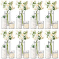 Nuogo 24 Pcs Plastic Cylinder Vases for Centerpieces 4''/6''/8'' Modern by Nuogo