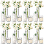 Nuogo 24 Pcs Plastic Cylinder Vases for Centerpieces 4''/6''/8'' Modern by Nuogo