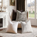 a moment Throw Pillow Covers 26X26 Inch 4 Packs,Soft Velvet Decorative Pillow Cases with 3D Ice Flower,Texture Modern Accent Cushion Covers for Sofa Couch Home Decor Urban Stone - Image 5